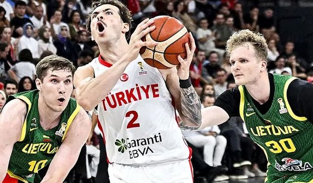 A MİLLİ ERKEK BASKETBOLCULARIMIZ LİTVANYA'YI 94-66 YENDİ