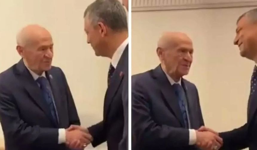 ÖZGÜR ÖZEL İLE BAHÇELİ TBMM KULİSİNDE TOKALAŞTI