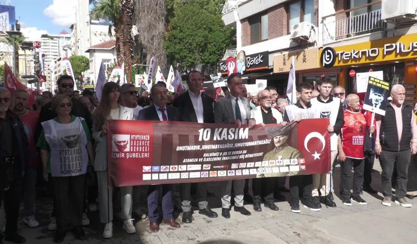 10 KASIM'IN  TATİLE GETİRİLMESİ İZMİR'DE PROTESTO EDİLDİ