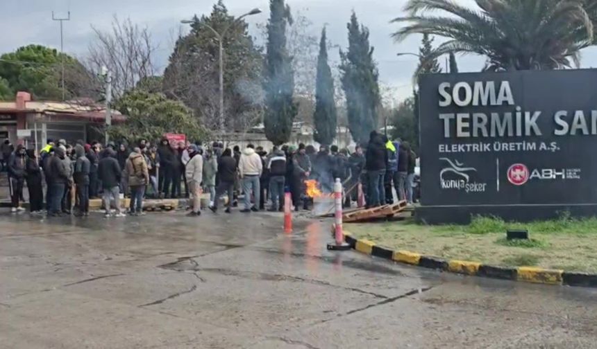 SOMA TERMİK SANTRALİ İŞÇİLERİ EYLEMDE