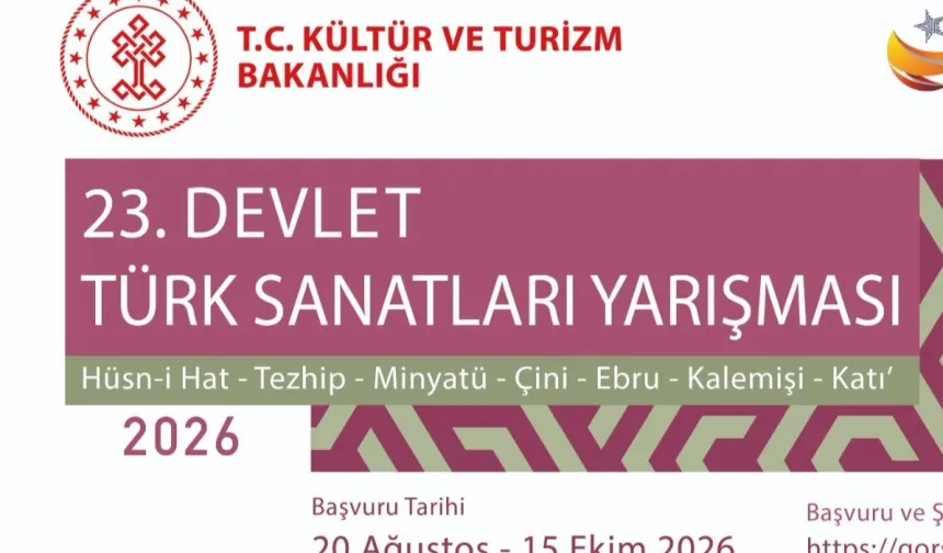 23. DEVLET TÜRK SANATLARI YARIŞMASI BAŞLIYOR