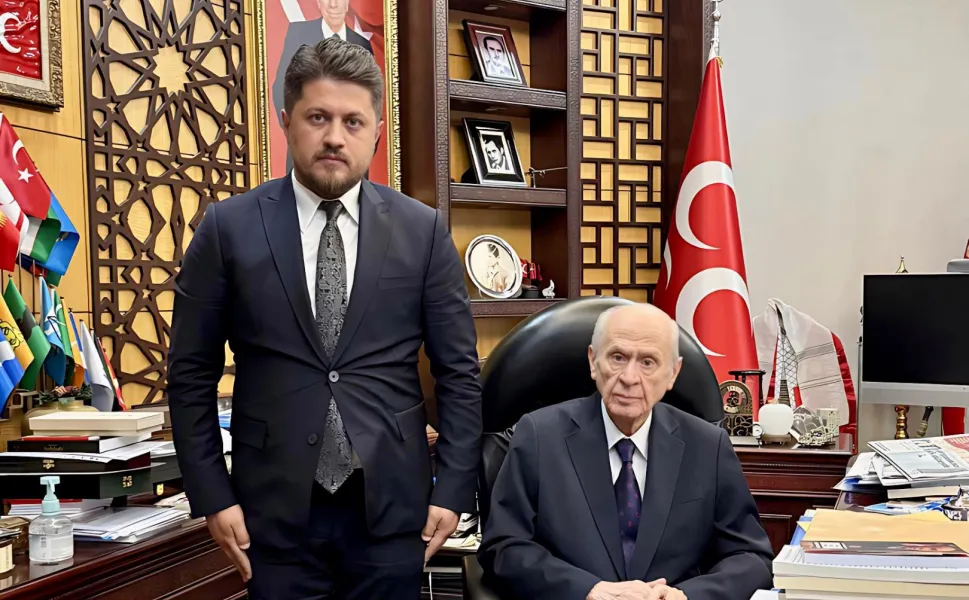 BAHÇELİ, ONİKİŞUBAT İLÇE BAŞKANI SATICI’YI AĞIRLADI
